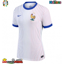 Camisa de Futebol França Equipamento Secundário Mulheres Europeu 2024 Manga Curta